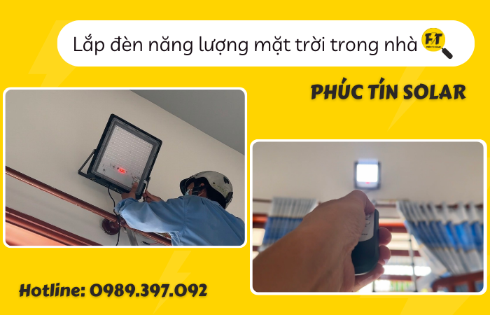 Lắp đèn năng lượng mặt trời trong nhà